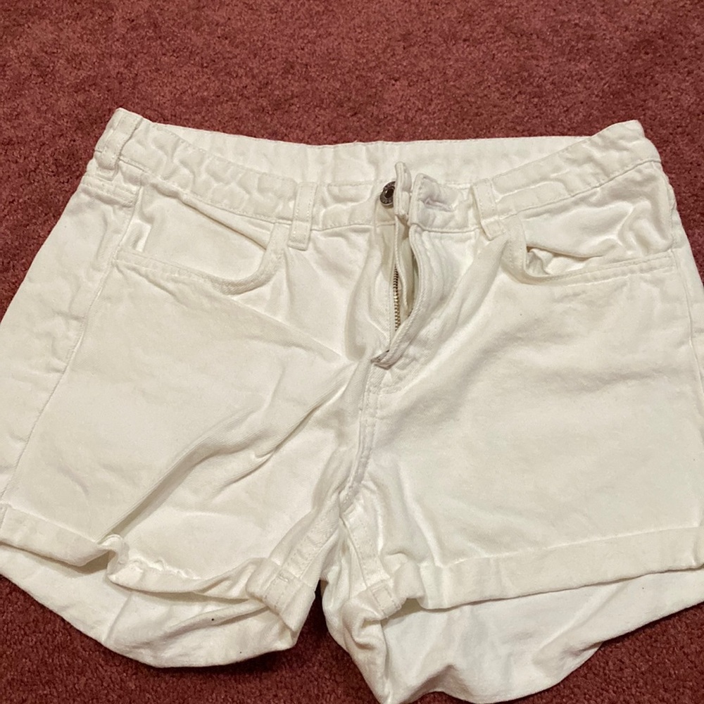 white denim shorts